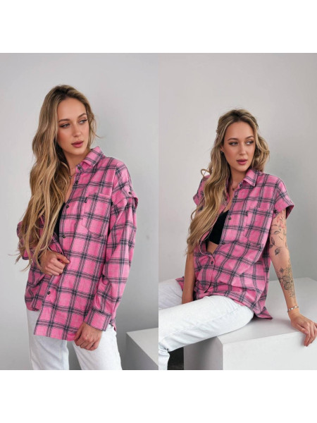 Сорочка жилет трансформер клітинка 134/5366