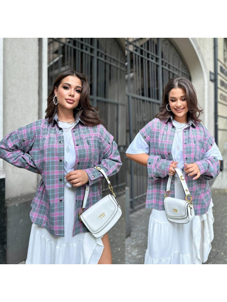 Сорочка жилет трансформер клітинка 134/5366