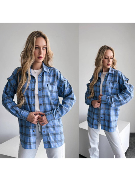 Сорочка жилет трансформер клітинка 134/5366