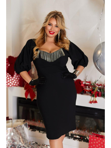 Сукня джинсова чорна бахрома груди 