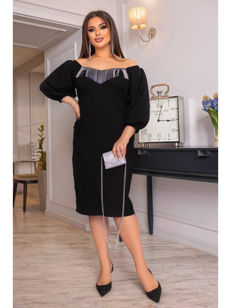 Сукня джинсова чорна бахрома груди 