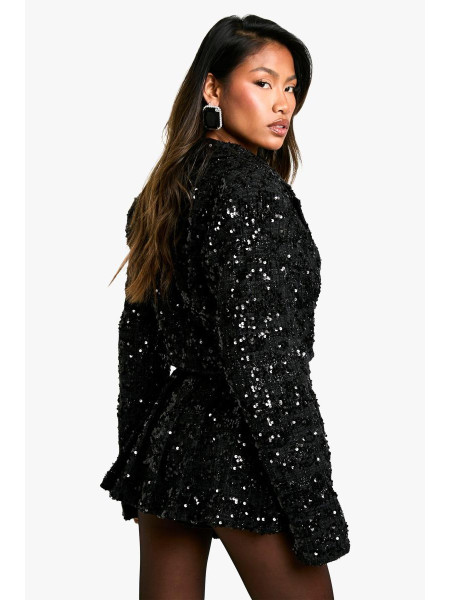 Плісирована міні-спідниця преміум-класу з паєтками з букле