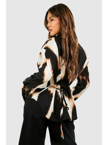 Велика сорочка з леопардовими манжетами