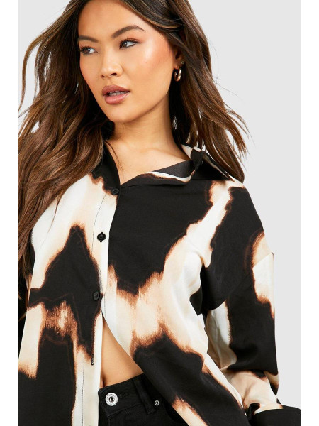 Велика сорочка з леопардовими манжетами