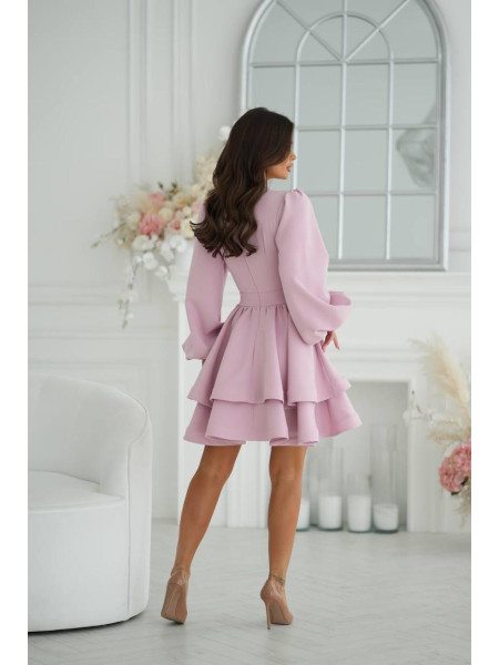 Сукня з подвійною спідницею об’ємними рукавами 