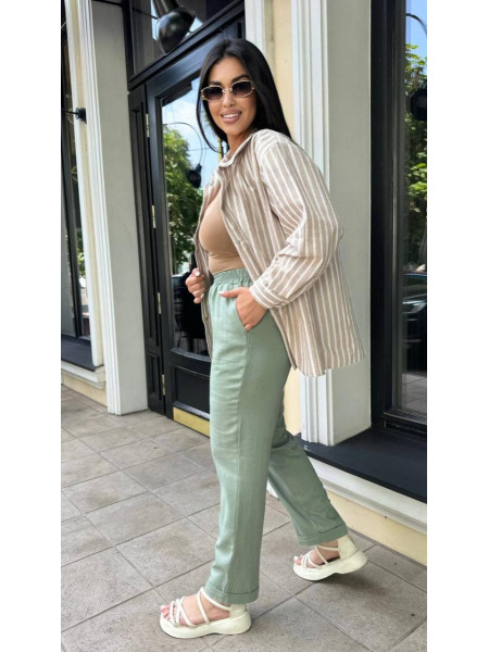 Сорочка льон смуги 