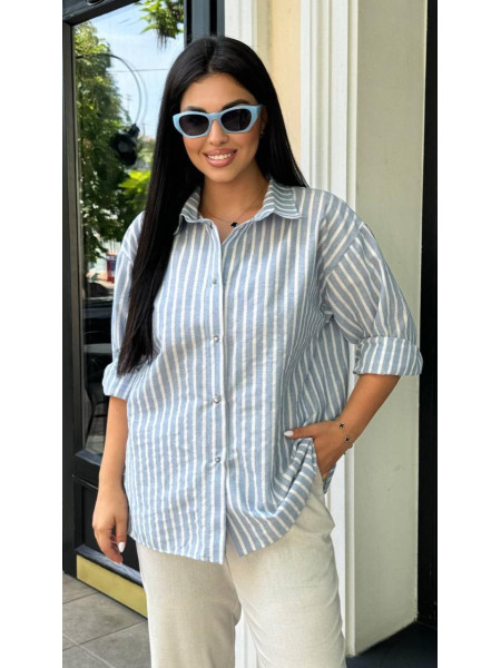 Сорочка льон смуги 