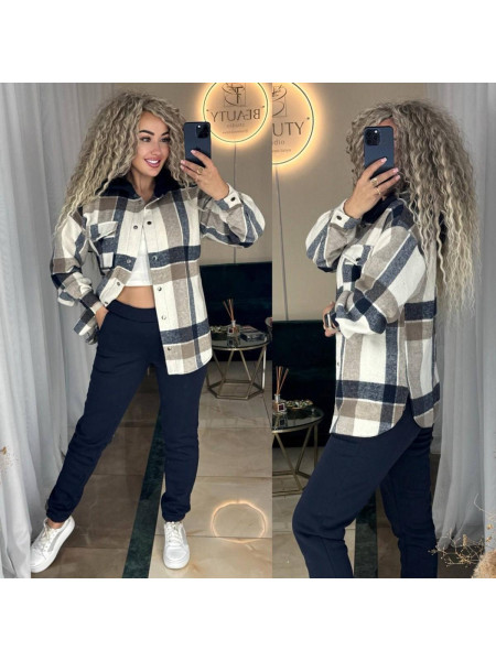 Брючний костюм сорочка клітинка 