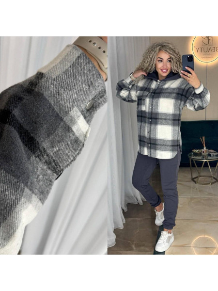 Брючний костюм сорочка клітинка 