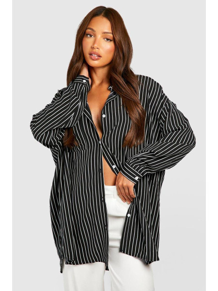 Сорочка великого розміру в смужку