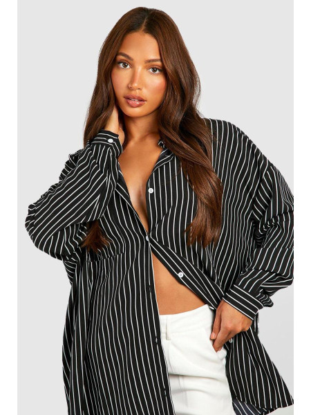 Сорочка великого розміру в смужку