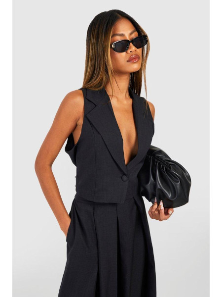 Укорочений жилет із льону