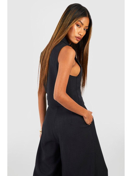 Укорочений жилет із льону