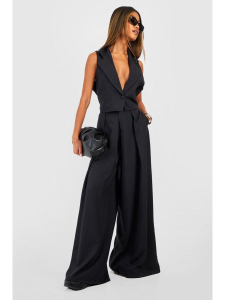 Укорочений жилет із льону