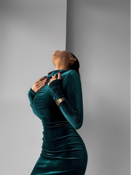 Оксамитова силуетна сукня 