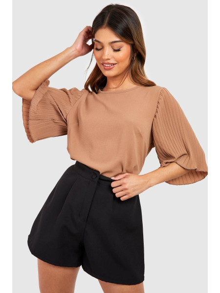 Верблюжа блуза зі складками