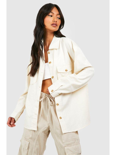 Універсальна кишенькова сорочка з довгим рукавом кольору Ecru