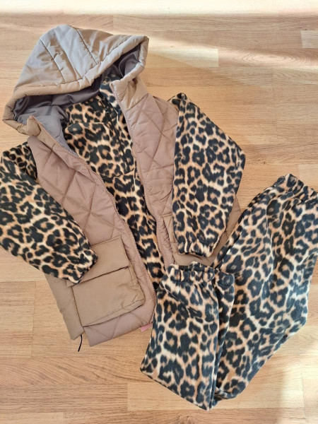 Флісовий леопардовий костюм 