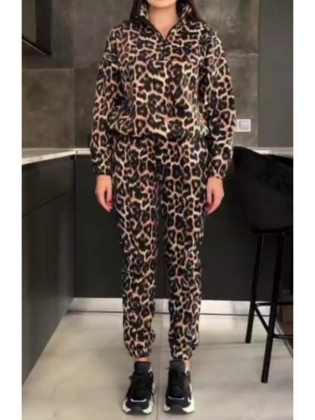 Флісовий леопардовий костюм 