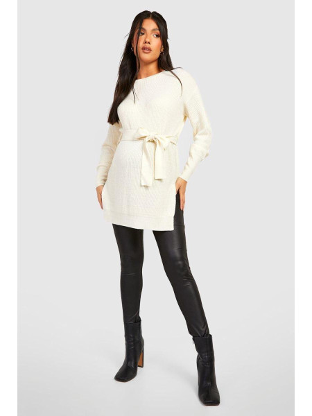 Трикотажний джемпер із зав’язкою на талії для вагітних