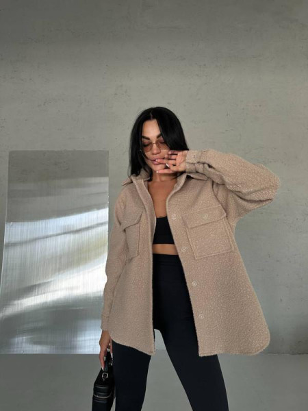 Тепленька сорочка шерсть букле барашек 