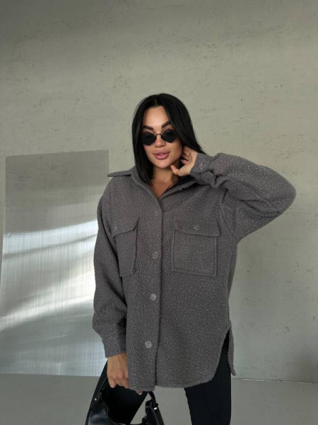 Тепленька сорочка шерсть букле барашек 