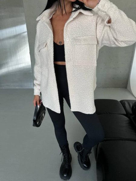 Тепленька сорочка шерсть букле барашек 