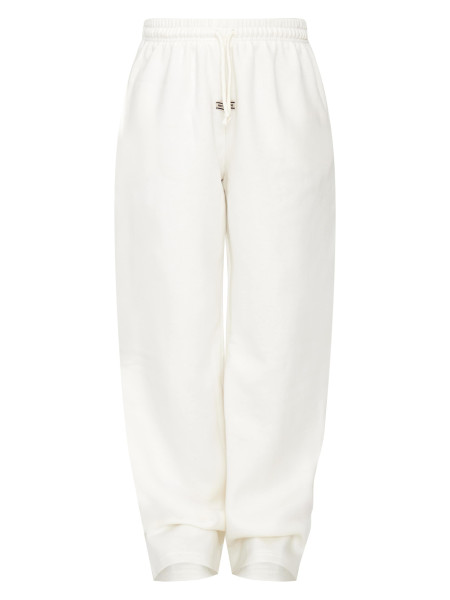 Бігові штани PRETTYLITTLETHING кремового кольору з широкими штанинами середньої посадки