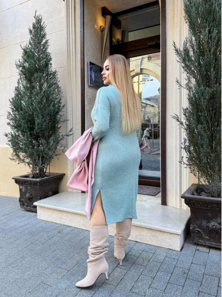 Сукня ангорова Арктика з брошкою 