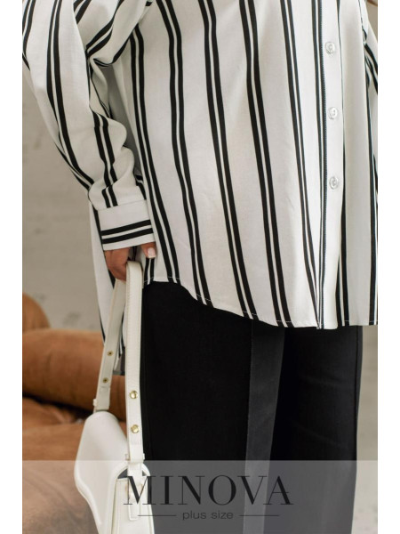 Лляна сорочка у смужку 