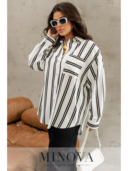 Лляна сорочка у смужку 