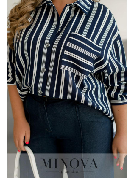 Лляна сорочка у смужку 