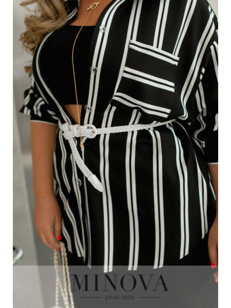 Лляна сорочка у смужку 