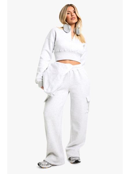 Толстовка з глибоким подолом і відкидним поясом. Прямий спортивний костюм карго