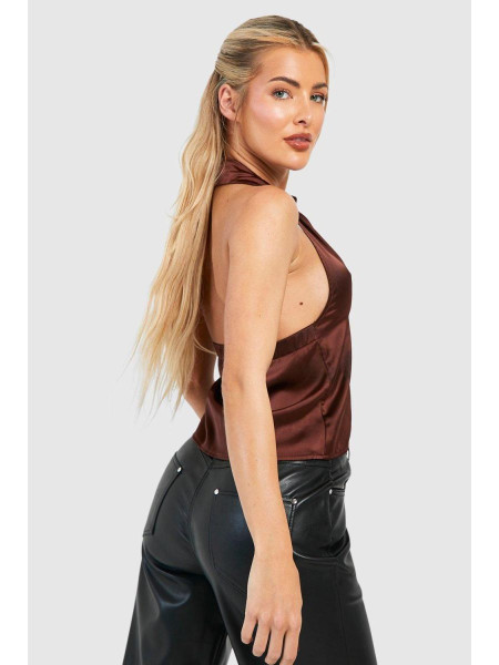 Атласна блузка кольору хакі