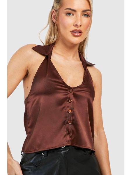 Атласна блузка кольору хакі