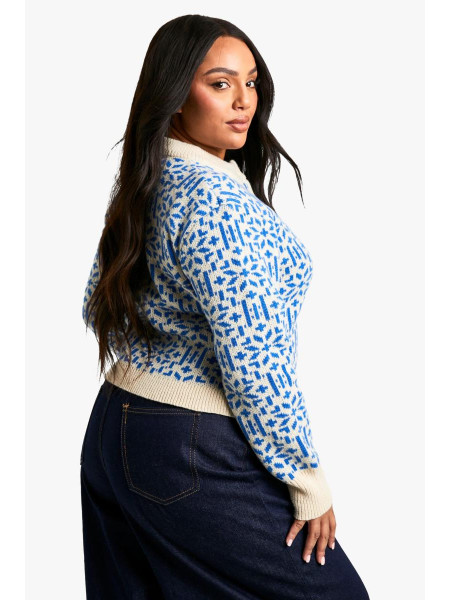 Плюс преміальний в'язаний кардиган із різдвяною ярмаркою