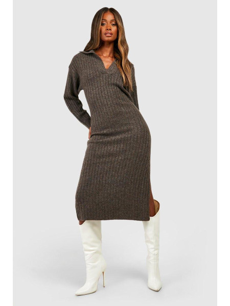 М'який джемпер із широким трикотажним коміром