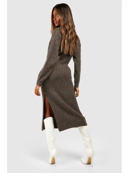 М'який джемпер із широким трикотажним коміром