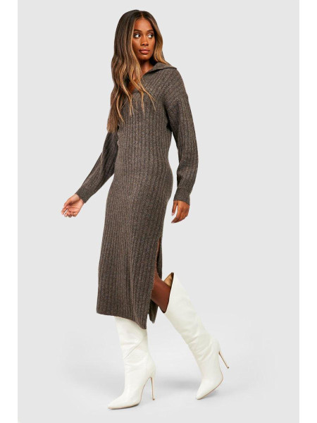 М'який джемпер із широким трикотажним коміром