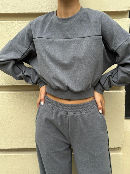 Теплий м’який костюм з бійкою 