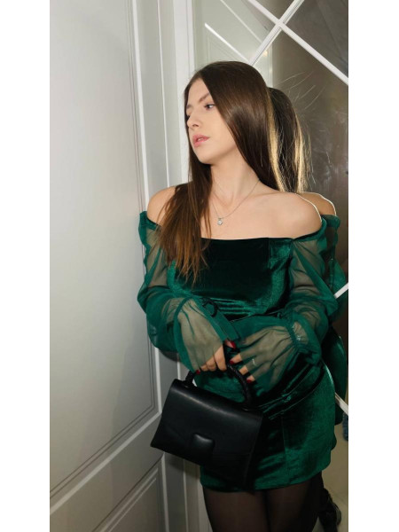 Вечіря сукня сітка рукава 