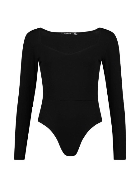 Чорне боді з вирізом у формі серця