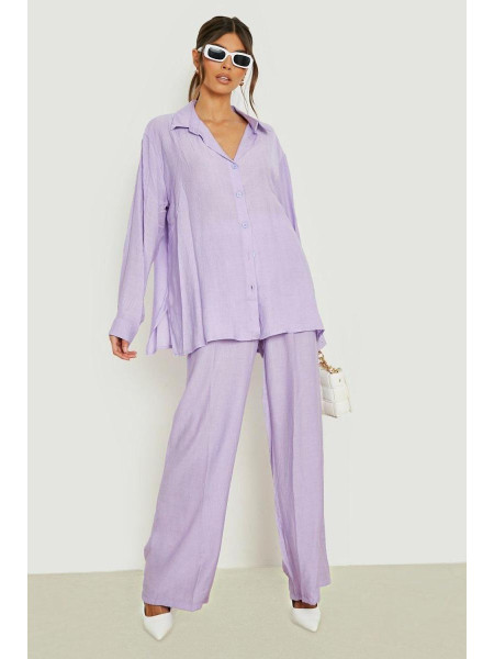 Бузкова сорочка з невимушеним кроєм із льону