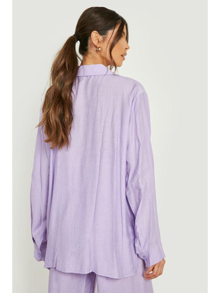 Бузкова сорочка з невимушеним кроєм із льону