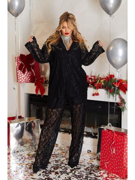 Мереживний брючний костюм 