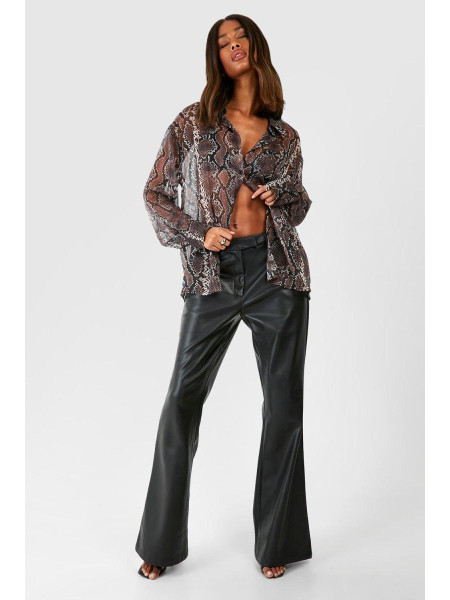 Шифонова сорочка зі змійковим принтом