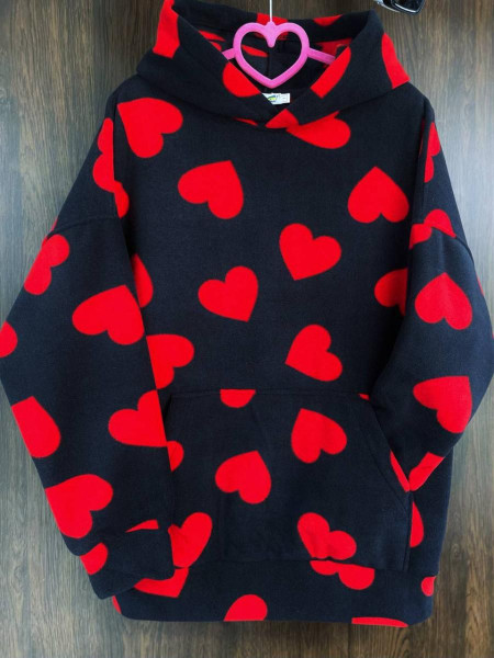 Флісовий худі серця 