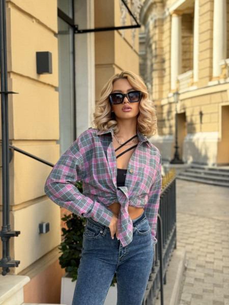 Сорочка в клітинку з фланелі 