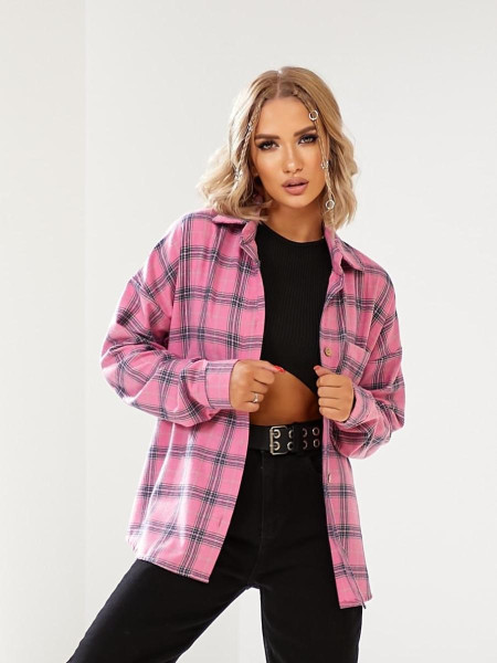 Сорочка в клітинку з фланелі 